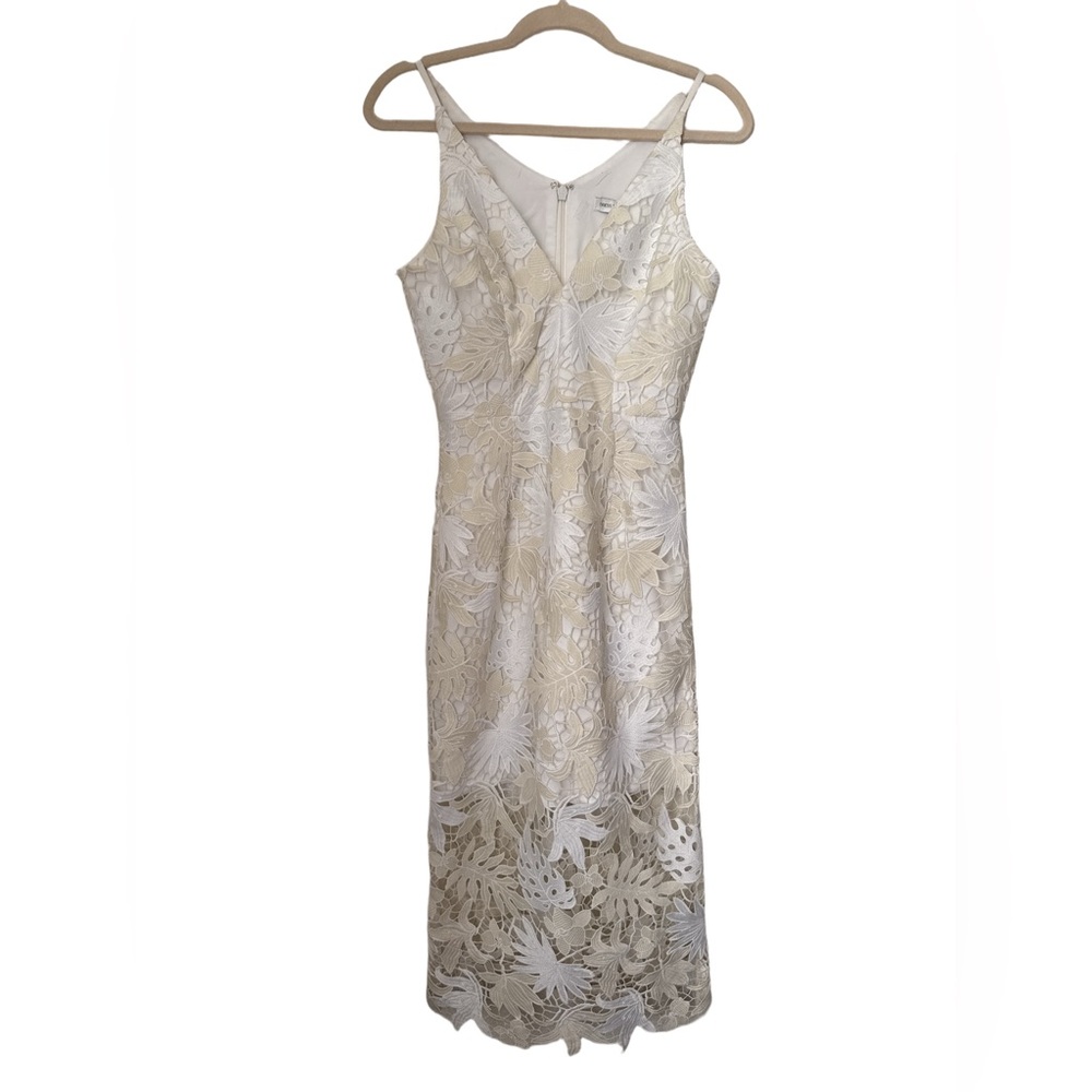 Dress The Population Aurora Floral Lace Tea Length MIDI Dress - Picture 1 of 7